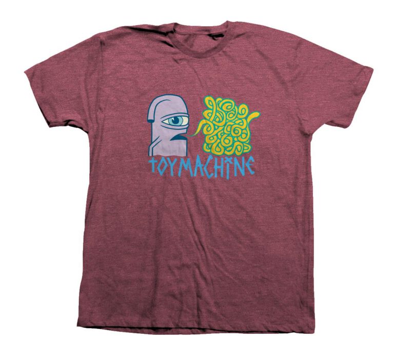 TOY MACHINE SECT BUB TEE HEATHER BURGUNDY