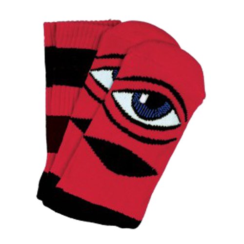 TOY MACHINE SECT EYE BIG STRIPE SOCK RED OS