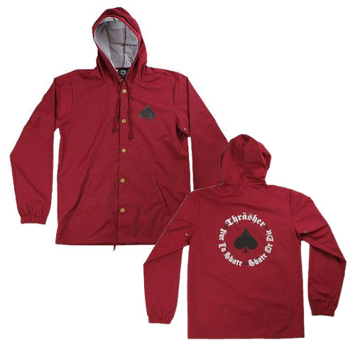 THRASHER NEW OATH COACH JACKET CARDINAL