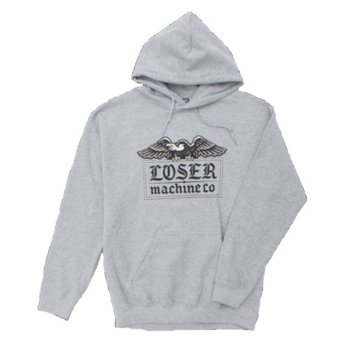 LOSER MACHINE FOOTHOLD - HOOD FLEECE HEATHER GREY