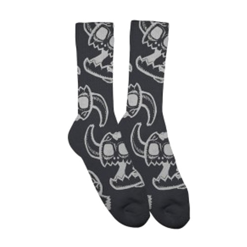 TOY MACHINE MONSTER SKULL SOCK CHARCOAL OS