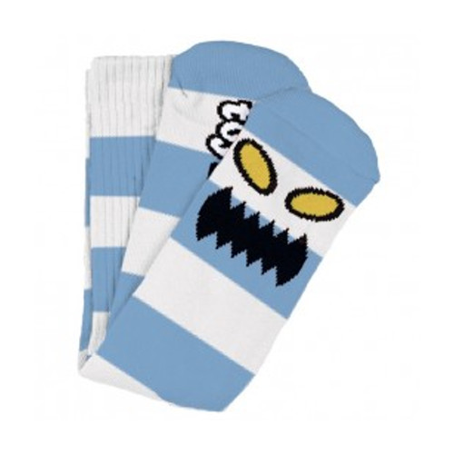 TOY MACHINE MONSTER BIG STRIPE SOCK LIGHT BLUE OS