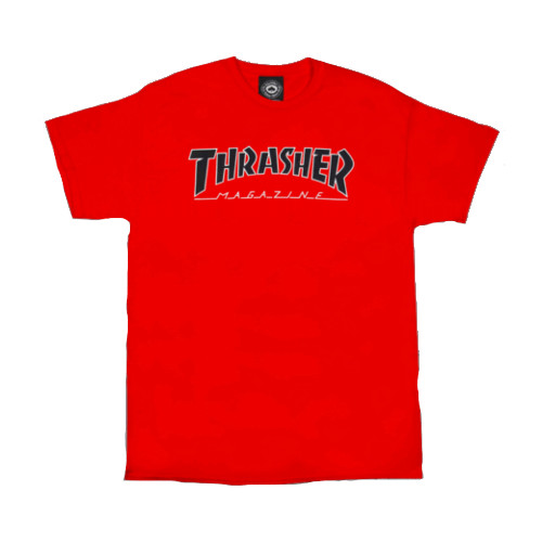 THRASHER OUTLINED S/S TEE RED