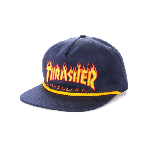 THRASHER FLAME ROPE SNAPBACK NAVY OS
