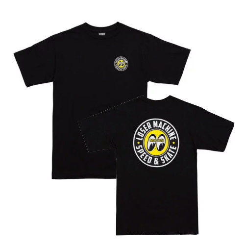 LOSER MACHINE X MOONEYES FACTORY TEAM TEE BLACK