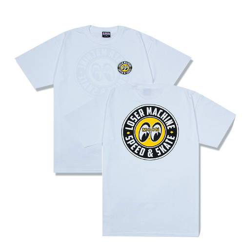 LOSER MACHINE X MOONEYES FACTORY TEAM TEE WHITE
