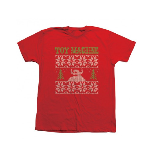 TOY MACHINE FESTIVE SWEATER TEE RED