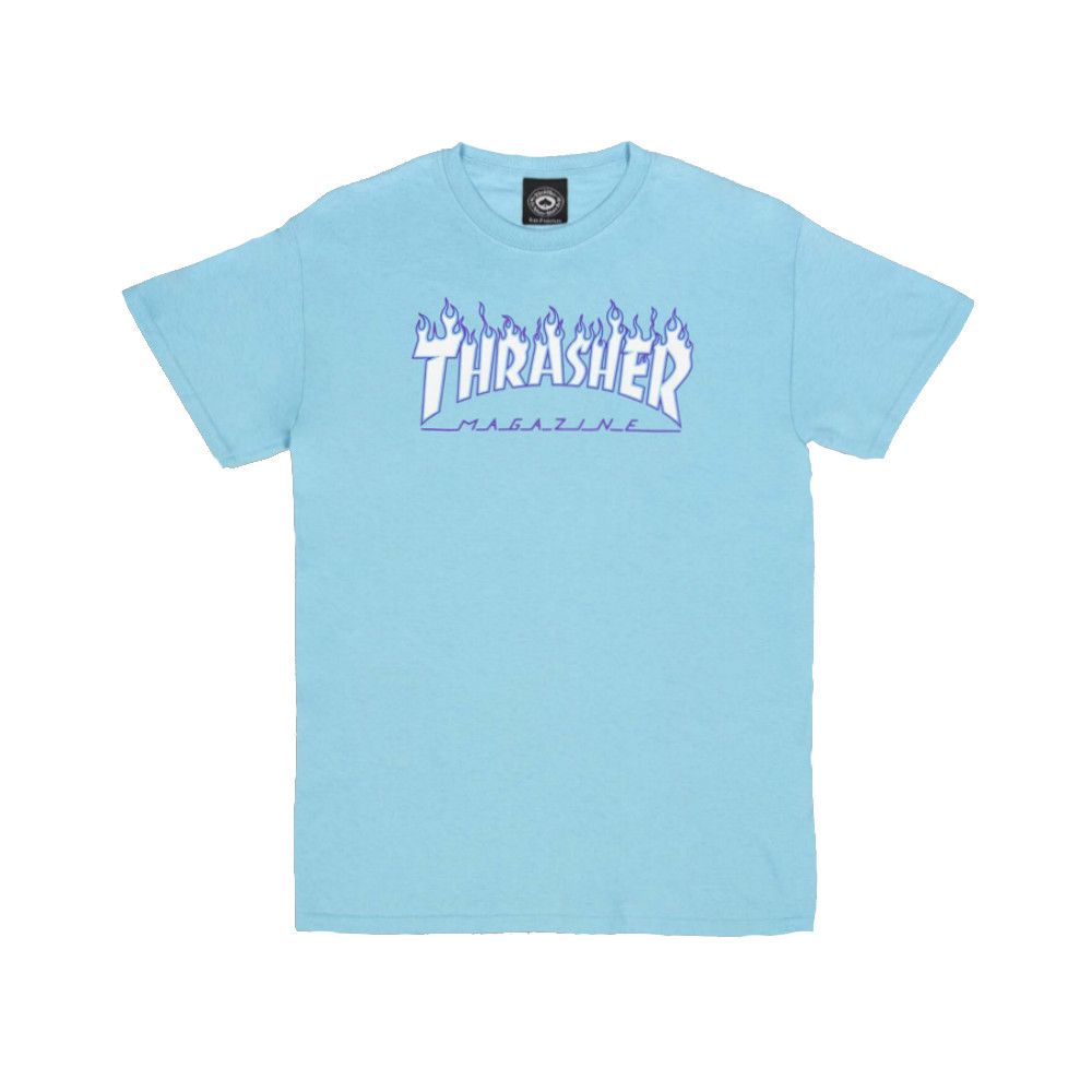THRASHER FLAME S/S SKY BLUE
