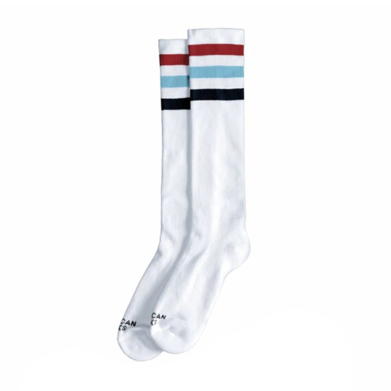AMERICAN SOCKS KNEE HIGH MCFLY WHITE/RED-BLUE-DARK BLUE OS