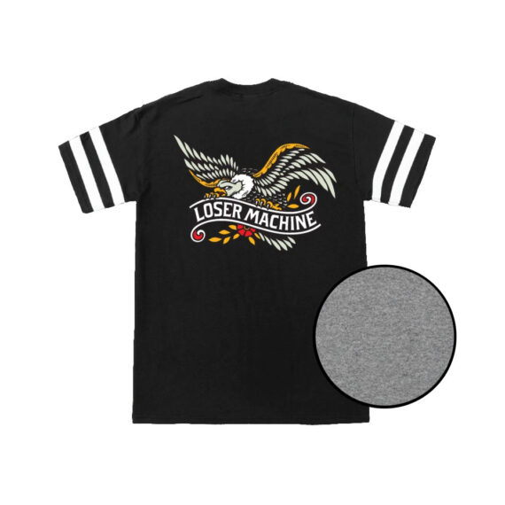 LOSER MACHINE GLORY BOUND TWO STRIPE JERSEY GRAPHITE HEATHER/BLACK