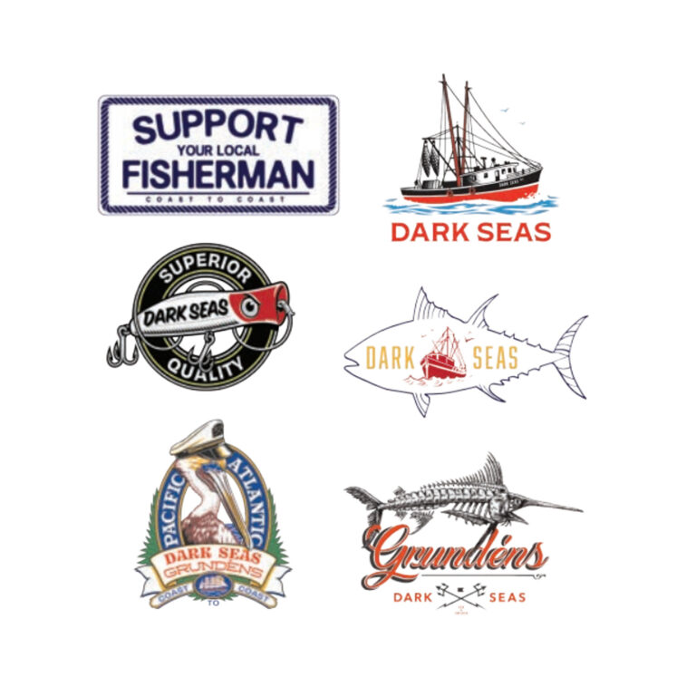 DARK SEAS FISHING SERIES STICKER PACK ASSORTED