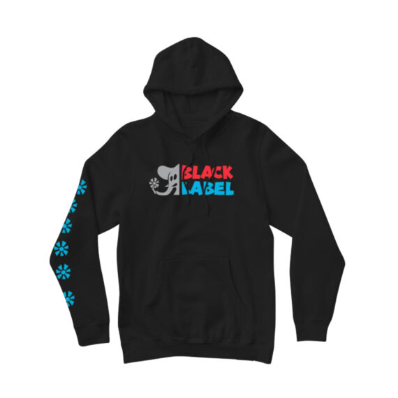 BLACK LABEL FLOWER POWER HOODED SWT BLK/MULTI