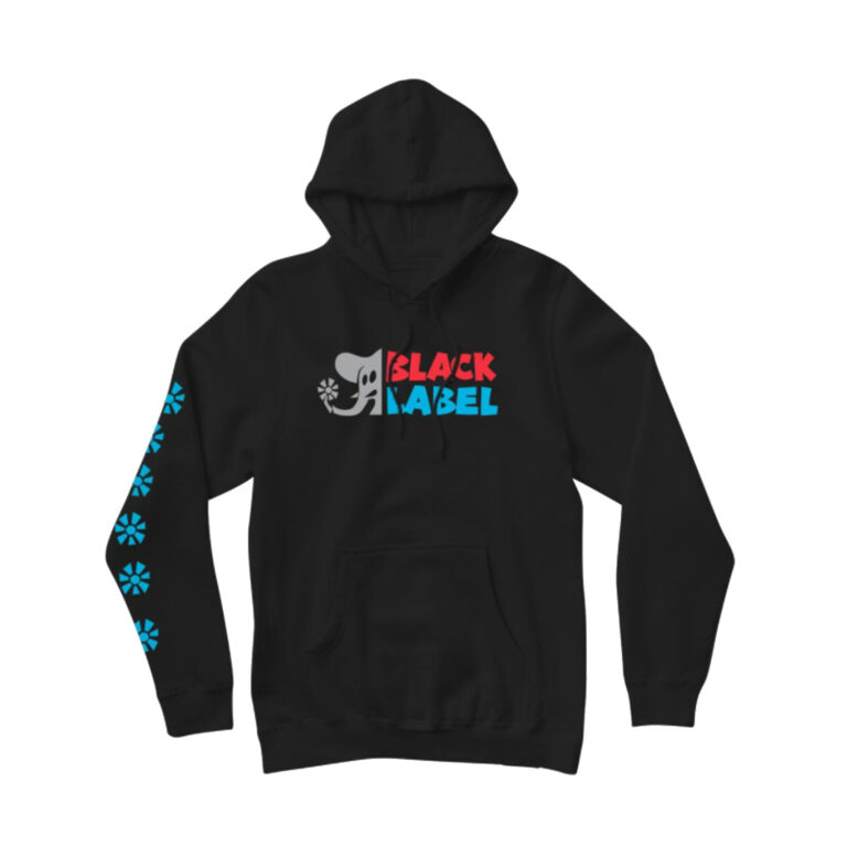BLACK LABEL FLOWER POWER HOODED SWT BLK/MULTI