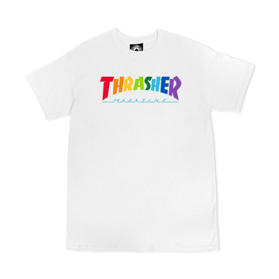 THRASHER RAINBOW MAG S/S WHITE