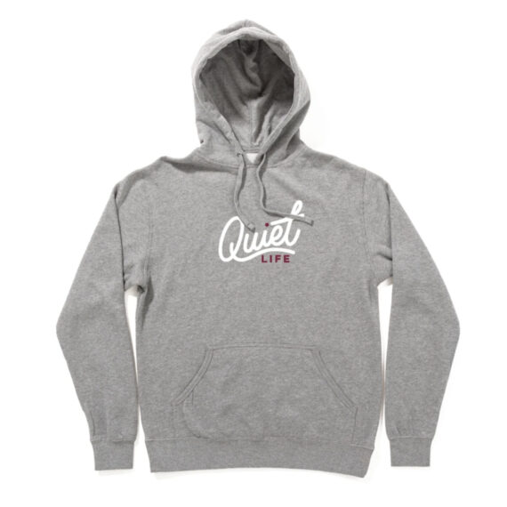 QUIET LIFE CITY LOGO EMBR. HOODED SWEAT HEATHER GREY