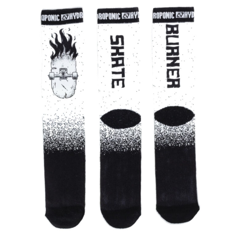 HYDROPONIC FLAGSHIP SOCKS SKATE BURNER WHITE - Image 3
