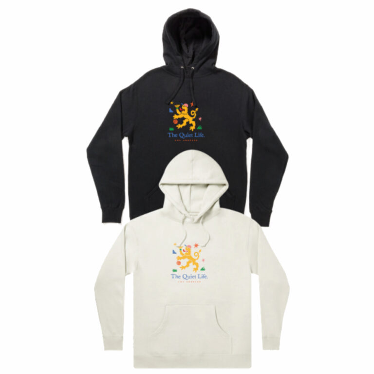 QUIET LIFE BRYANT CREST HOODED SWEAT BONE