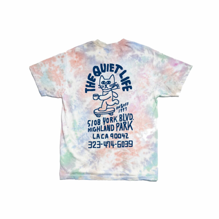 QUIET LIFE SKATING CAT SHOP S/S T-SHIRT TIE DYE