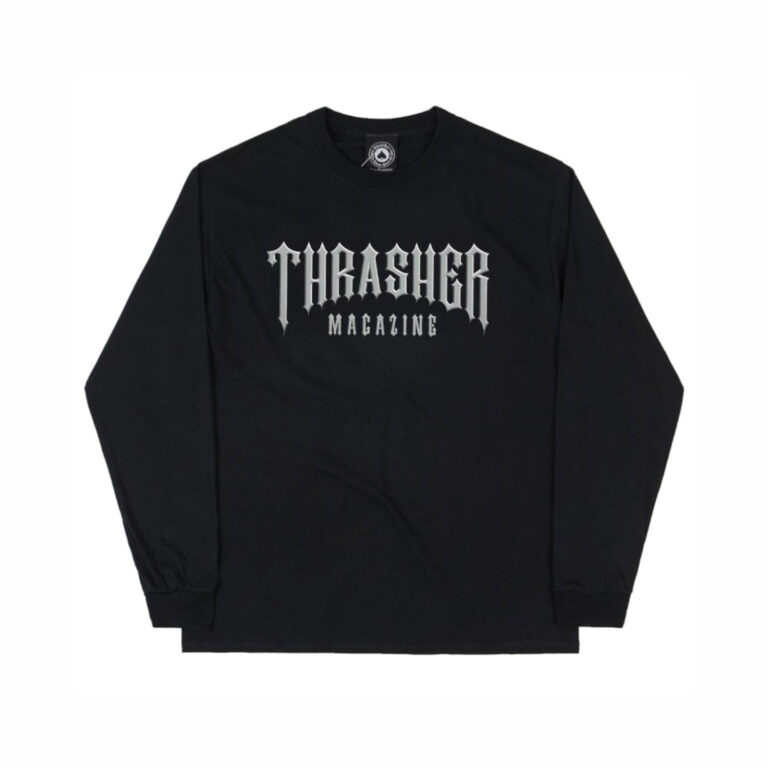 THRASHER LOW LOW LOGO L/S T-SHIRT BLACK