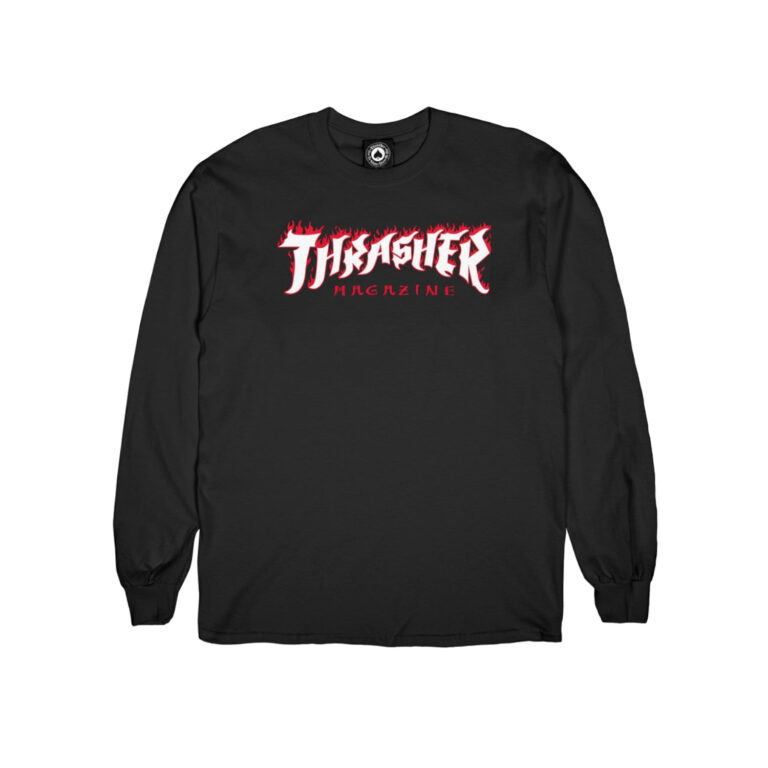 THRASHER POSSESSED LOGO L/S T-SHIRT BLACK