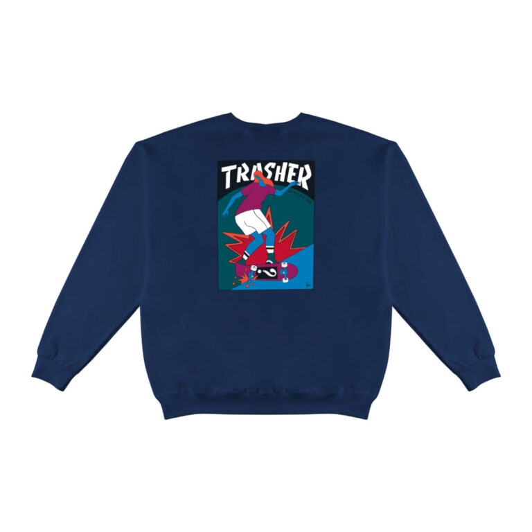 THRASHER TRASHER HURRICANE V2 CREW NAVY