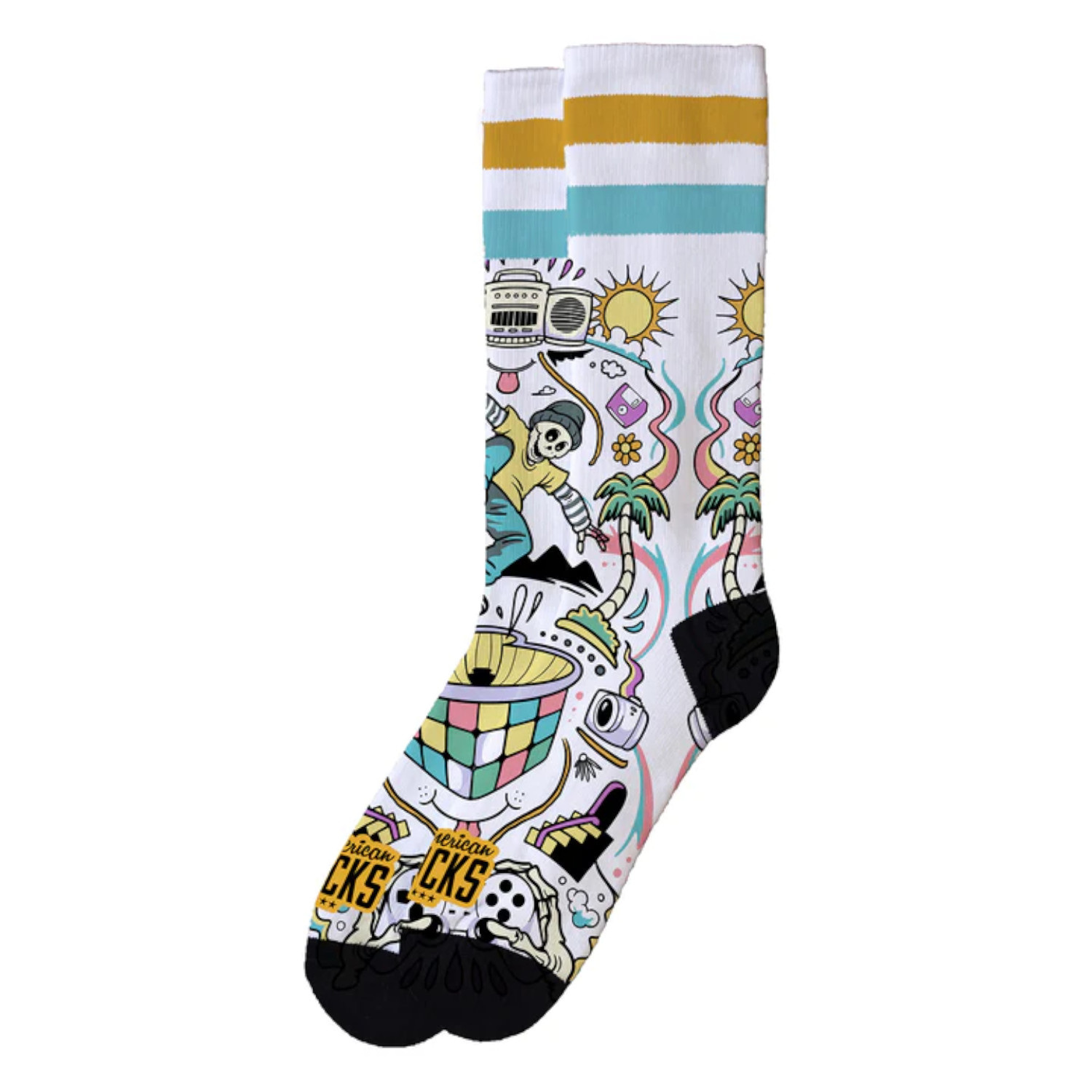 American Socks | Calze Chiller | Lunghe Medio-Alte, Due Taglie, Vestibilità Perfetta | Design a Barcellona | 67% Coolmax, Assorbono l'Umidità