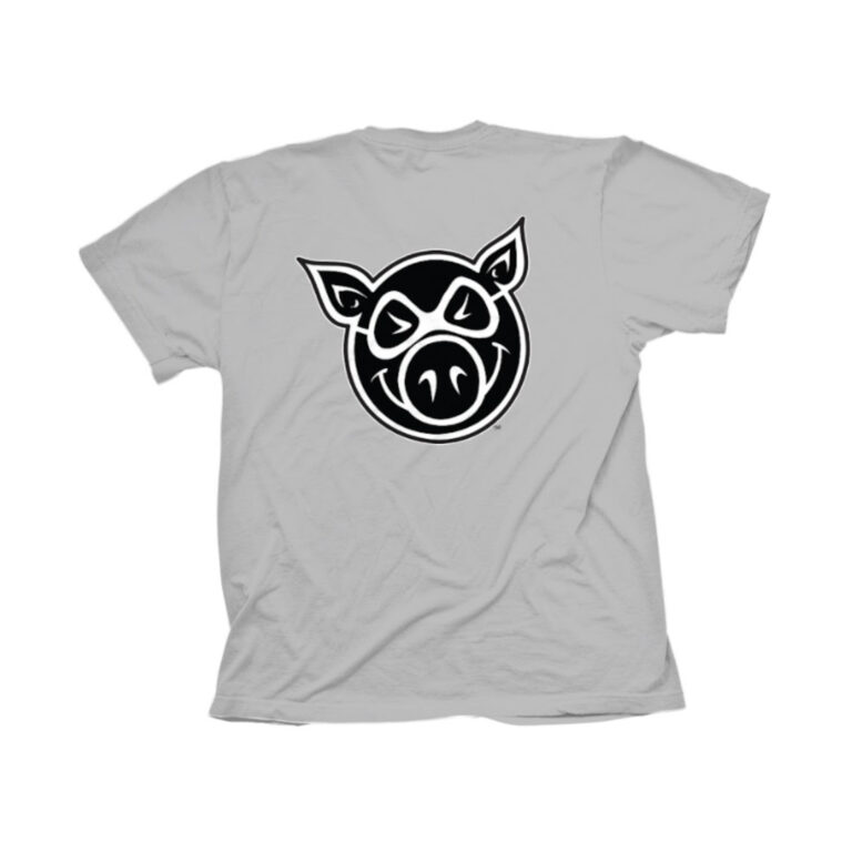 PIG F & B HEAD TEE SILVER
