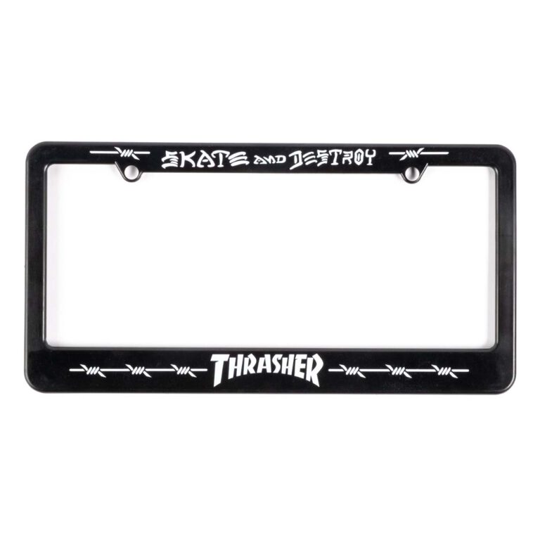 THRASHER BARBED WIRE LICENSE PLATE HOLDER