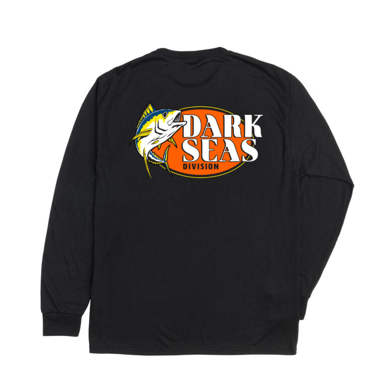 DARK SEAS LONG RANGE UV HOODED L/S T-SHIRT BLACK
