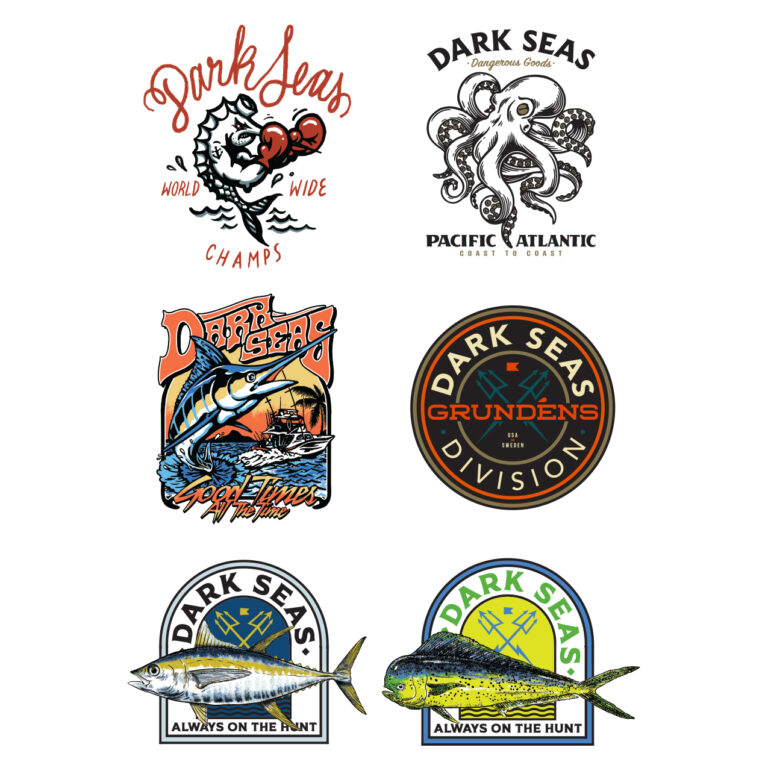 DARK SEAS FISHING SERIES STICKER PACK III  ASSORTED