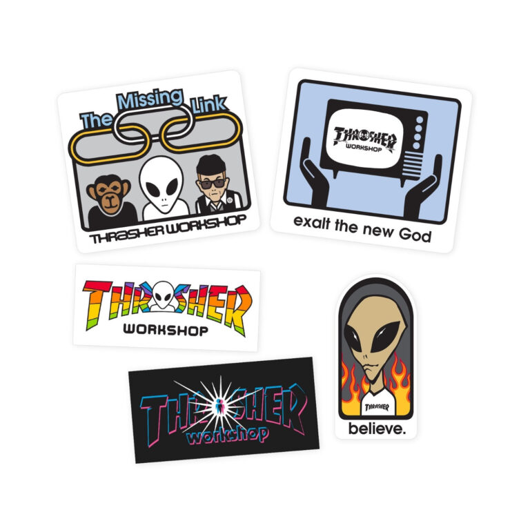 THRASHER X AWS STICKER 5 PACK STICKERS - Image 2