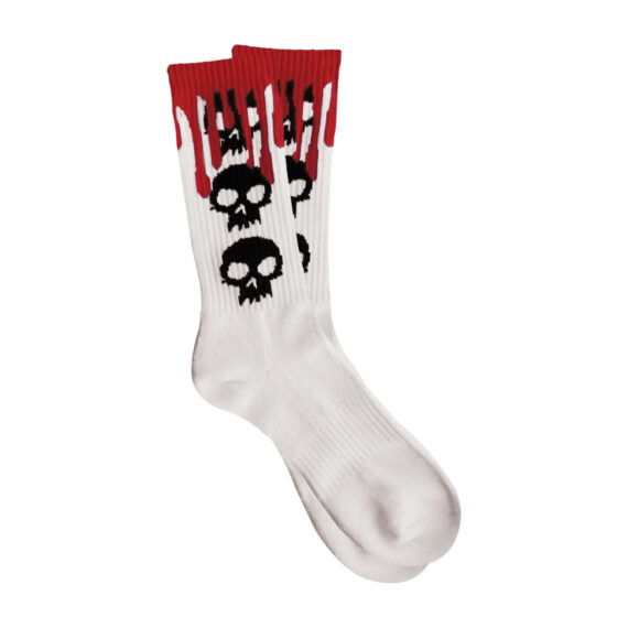 ZERO 3 SKULL BLOOD SOCKS WHITE OS
