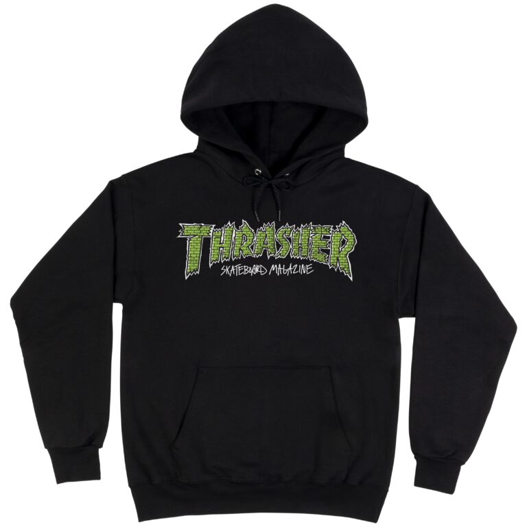 THRASHER BRICK HOODIE BLACK