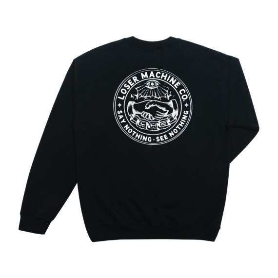 LOSER MACHINE SECRET SOCIETY ST CREW FLEECE BLACK