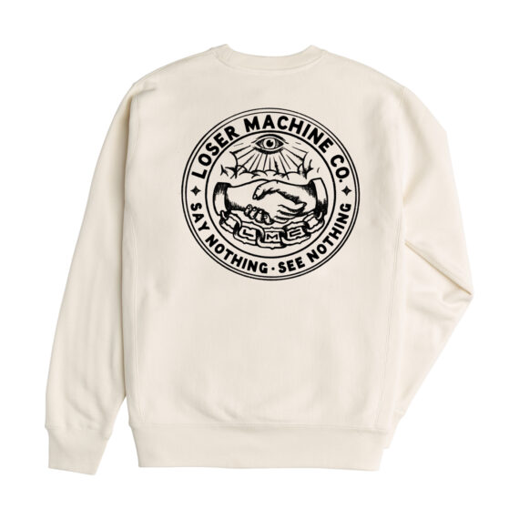 LOSER MACHINE SECRET SOCIETY ST CREW FLEECE BONE