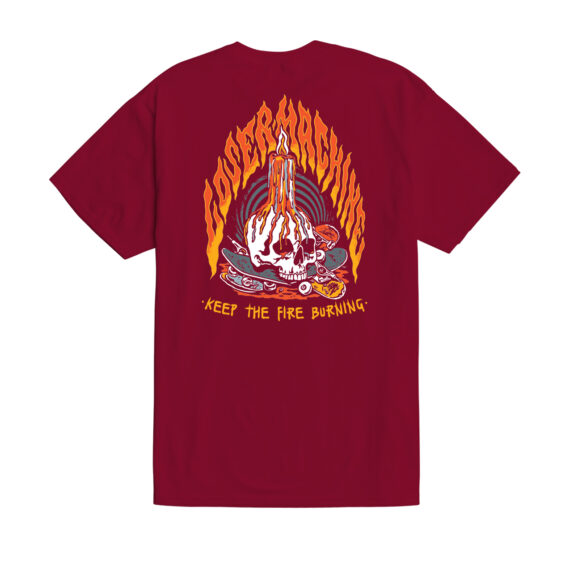LOSER MACHINE ON FIRE ST TEE BURGUNDY