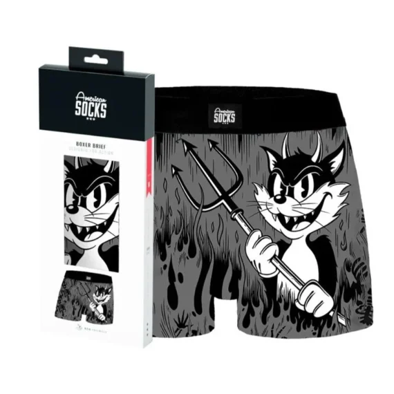 AMERICAN SOCKS EVIL CAT BOXER BRIEF