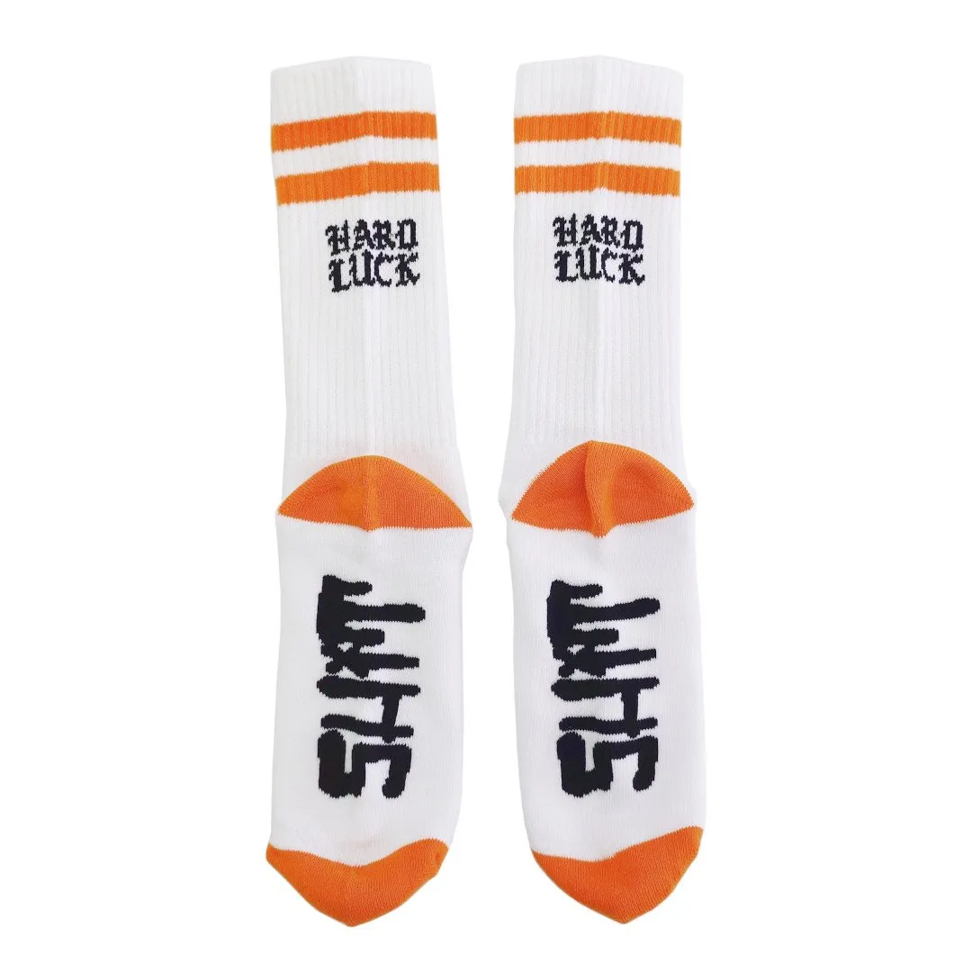 HARD LUCK EAT SHIT SOCK WHITE/ORANGE - Image 2