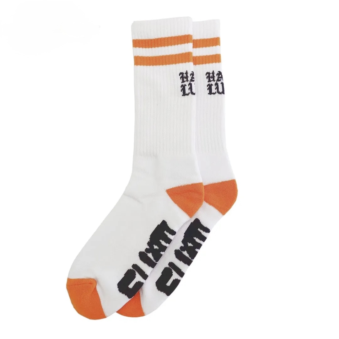 HARD LUCK EAT SHIT SOCK WHITE/ORANGE