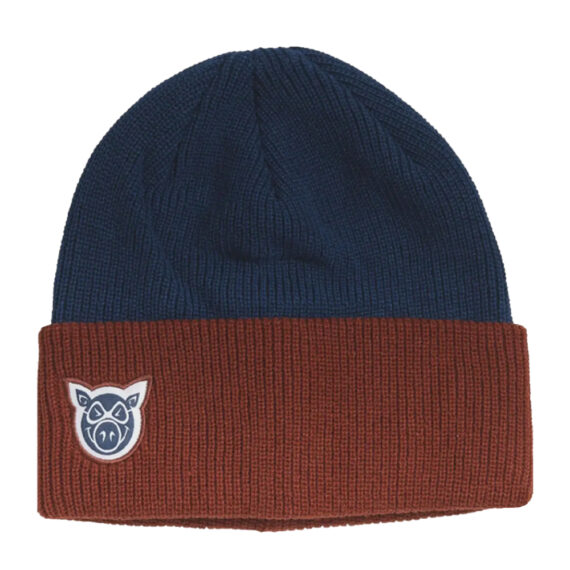PIG WHARF BEANIE BLUE/CARDINAL OS
