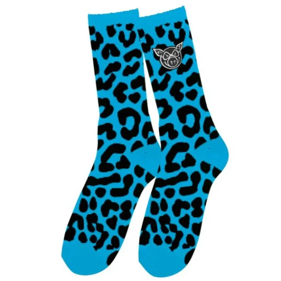 PIG LEOPARD SOCKS BLUE OS