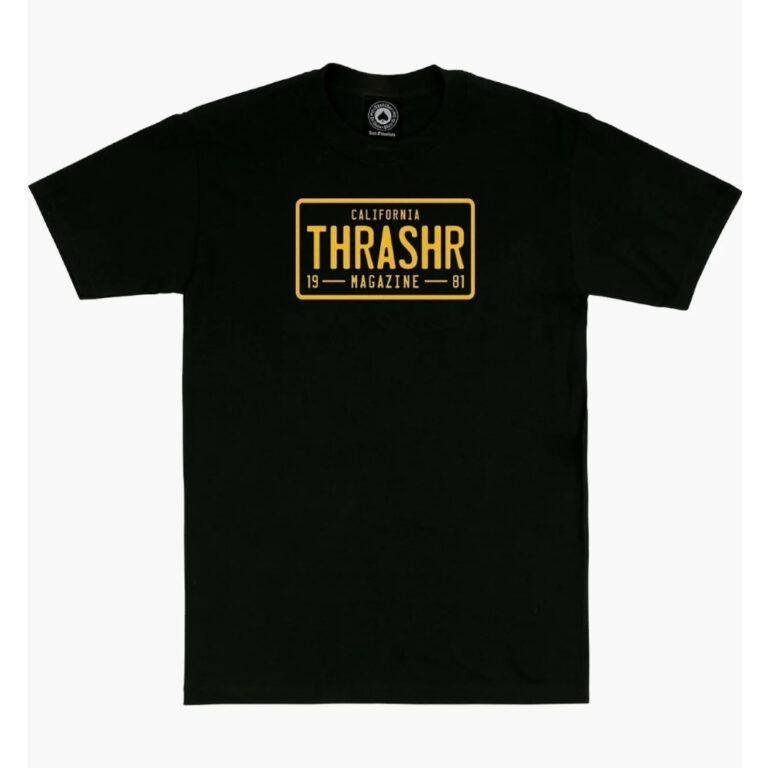 THRASHER LICENSE PLATE S/S T-SHIRT BLACK