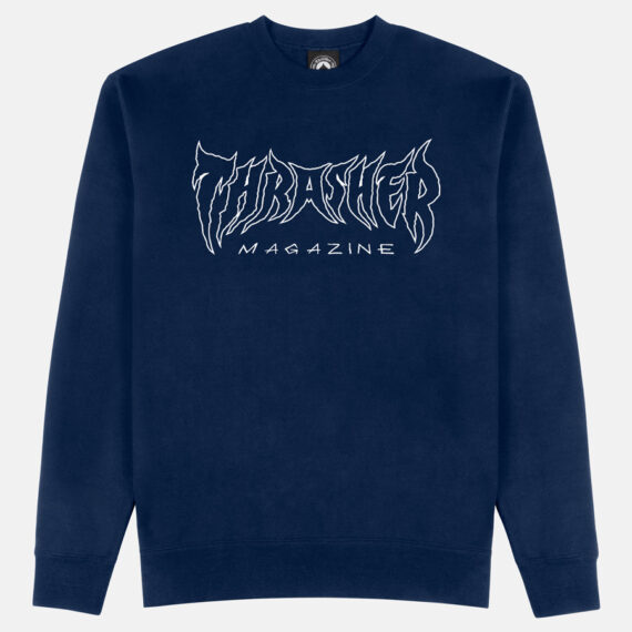THRASHER METAL CREWNECK NAVY