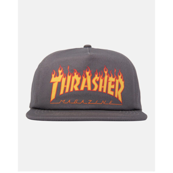 THRASHER PRINTED FLAME SNAPBACK GREY