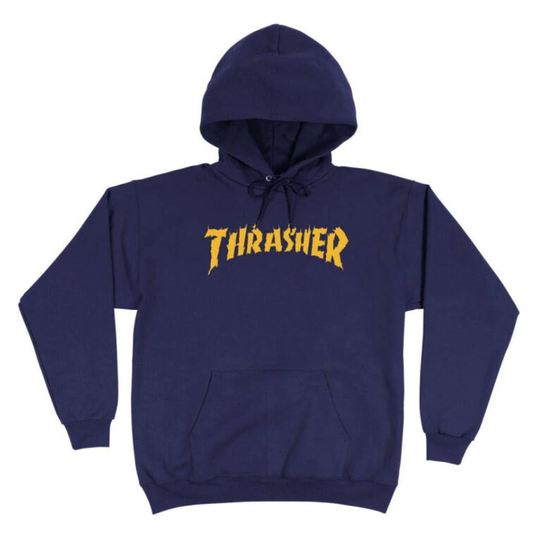 THRASHER BURN IT DOWN HOODED SWEAT NAVY - Image 2