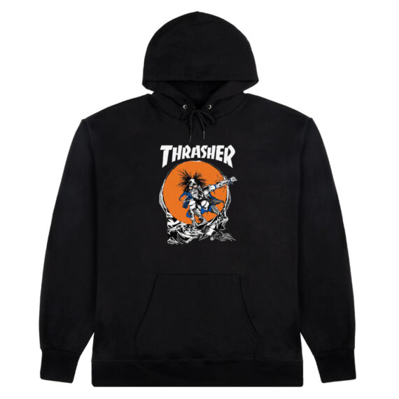 THRASHER SKATE OUTLAW HOODED SWEAT BLACK
