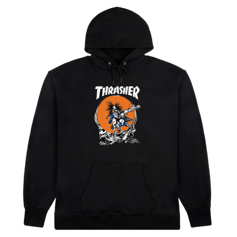 THRASHER SKATE OUTLAW HOODED SWEAT BLACK