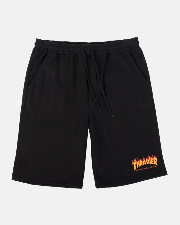 THRASHER FLAME P.E. SHORTS BLACK