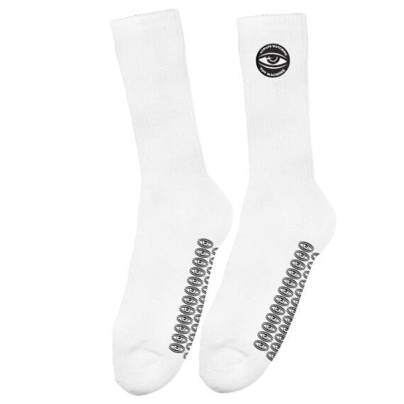 TOY MACHINE ALWAYS WATCHING GRIP SOCK WHITE