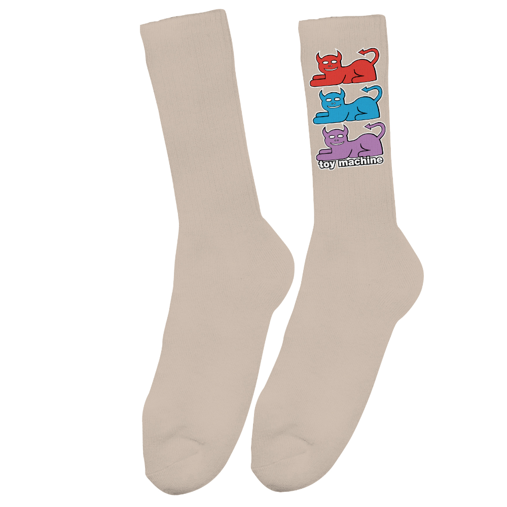 TOY MACHINE TRIPLE CAT SOCK TAN